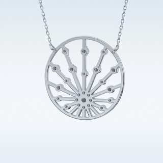 Circle Moissanite Necklace – 0.28 CT Round Cut in 14K/18K Gold