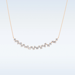 Cluster Moissanite Necklace – 0.65 CT Round Cut in 14K/18K Gold