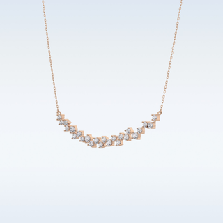 Cluster Moissanite Necklace – 0.65 CT Round Cut in 14K/18K Gold