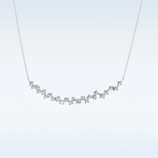 Cluster Moissanite Necklace – 0.65 CT Round Cut in 14K/18K Gold