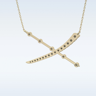 X Shaped Moissanite Necklace – 0.34 CT Round Cut in 14K/18K Gold