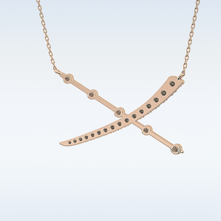 X Shaped Moissanite Necklace – 0.34 CT Round Cut in 14K/18K Gold