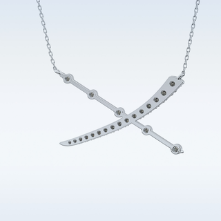 X Shaped Moissanite Necklace – 0.34 CT Round Cut in 14K/18K Gold