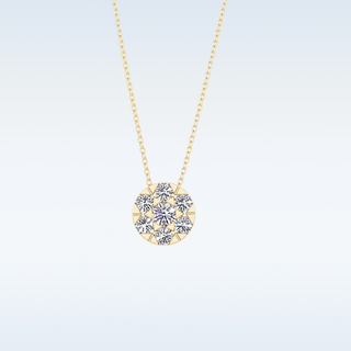 Circle Shaped Moissanite Necklace – 0.57 CT Round Cut in 14K/18K Gold