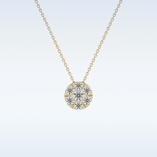Circle Shaped Moissanite Necklace – 0.57 CT Round Cut in 14K/18K Gold