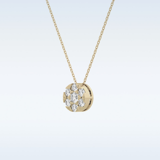 Circle Shaped Moissanite Necklace – 0.57 CT Round Cut in 14K/18K Gold