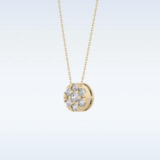 Circle Shaped Moissanite Necklace – 0.57 CT Round Cut in 14K/18K Gold