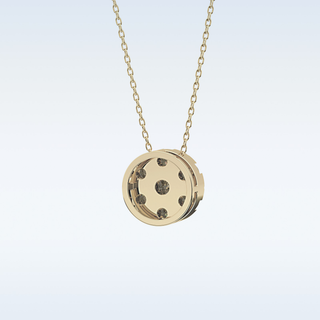 Circle Shaped Moissanite Necklace – 0.57 CT Round Cut in 14K/18K Gold