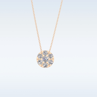 Circle Shaped Moissanite Necklace – 0.57 CT Round Cut in 14K/18K Gold