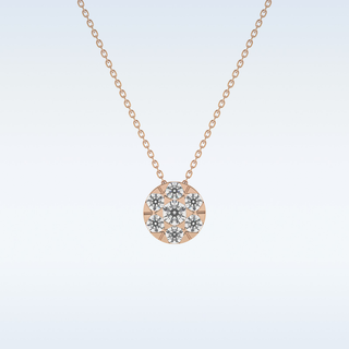 Circle Shaped Moissanite Necklace – 0.57 CT Round Cut in 14K/18K Gold