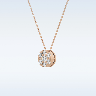 Circle Shaped Moissanite Necklace – 0.57 CT Round Cut in 14K/18K Gold