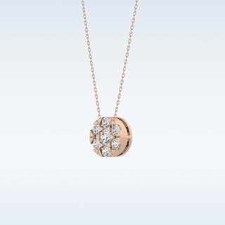 Circle Shaped Moissanite Necklace – 0.57 CT Round Cut in 14K/18K Gold