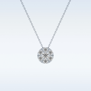 Circle Shaped Moissanite Necklace – 0.57 CT Round Cut in 14K/18K Gold