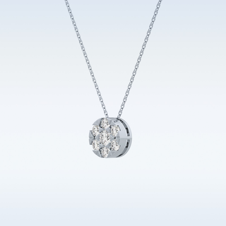 Circle Shaped Moissanite Necklace – 0.57 CT Round Cut in 14K/18K Gold