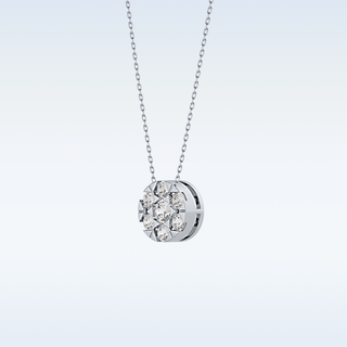 Circle Shaped Moissanite Necklace – 0.57 CT Round Cut in 14K/18K Gold