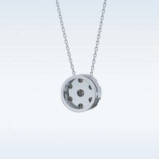 Circle Shaped Moissanite Necklace – 0.57 CT Round Cut in 14K/18K Gold
