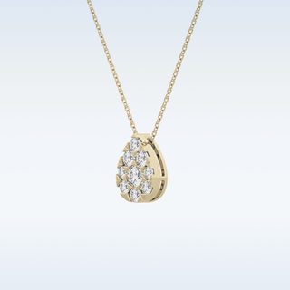 Pear Shaped Moissanite Necklace – 0.67 CT Round Cut in 14K/18K Gold