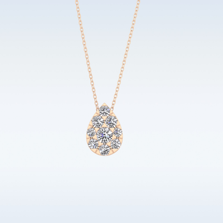 Pear Shaped Moissanite Necklace – 0.67 CT Round Cut in 14K/18K Gold