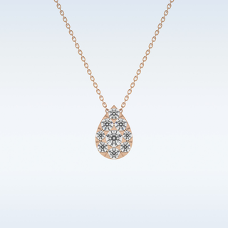 Pear Shaped Moissanite Necklace – 0.67 CT Round Cut in 14K/18K Gold