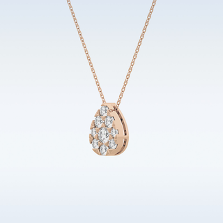 Pear Shaped Moissanite Necklace – 0.67 CT Round Cut in 14K/18K Gold