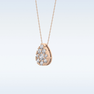 Pear Shaped Moissanite Necklace – 0.67 CT Round Cut in 14K/18K Gold