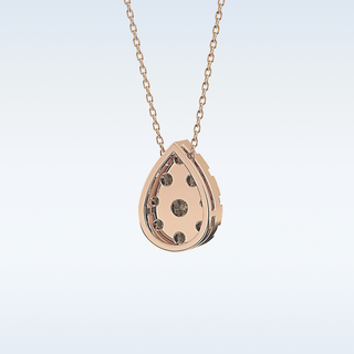 Pear Shaped Moissanite Necklace – 0.67 CT Round Cut in 14K/18K Gold
