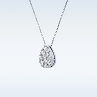 Pear Shaped Moissanite Necklace – 0.67 CT Round Cut in 14K/18K Gold