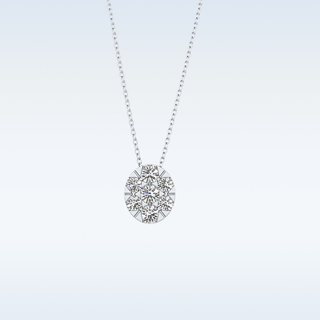 Oval Shaped Moissanite Necklace – 0.54 CT Round Cut in 14K/18K Gold