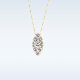 Marquise Shaped Moissanite Necklace – 0.7 CT Round Cut in 14K/18K Gold