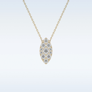 Marquise Shaped Moissanite Necklace – 0.7 CT Round Cut in 14K/18K Gold