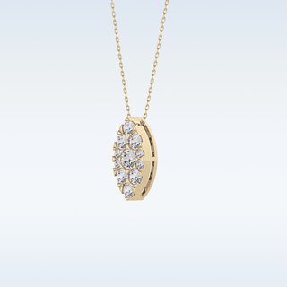 Marquise Shaped Moissanite Necklace – 0.7 CT Round Cut in 14K/18K Gold