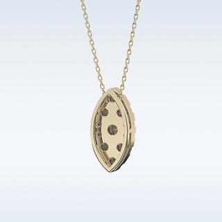 Marquise Shaped Moissanite Necklace – 0.7 CT Round Cut in 14K/18K Gold