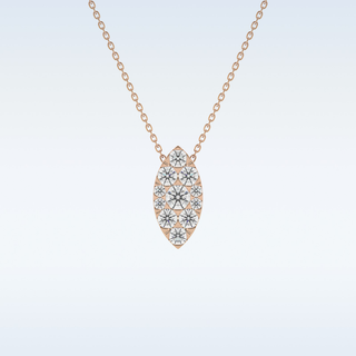 Marquise Shaped Moissanite Necklace – 0.7 CT Round Cut in 14K/18K Gold