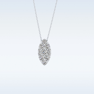 Marquise Shaped Moissanite Necklace – 0.7 CT Round Cut in 14K/18K Gold