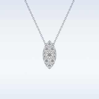 Marquise Shaped Moissanite Necklace – 0.7 CT Round Cut in 14K/18K Gold