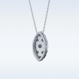 Marquise Shaped Moissanite Necklace – 0.7 CT Round Cut in 14K/18K Gold