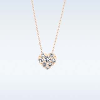 Heart Shaped Moissanite Necklace – 0.47 CT Round Cut in 14K/18K Gold