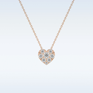 Heart Shaped Moissanite Necklace – 0.47 CT Round Cut in 14K/18K Gold