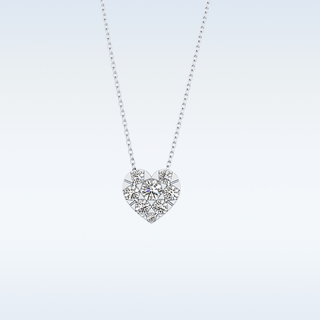 Heart Shaped Moissanite Necklace – 0.47 CT Round Cut in 14K/18K Gold