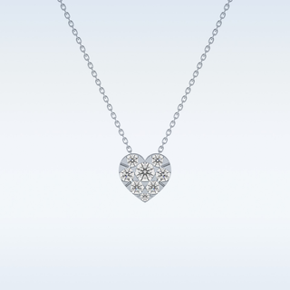 Heart Shaped Moissanite Necklace – 0.47 CT Round Cut in 14K/18K Gold