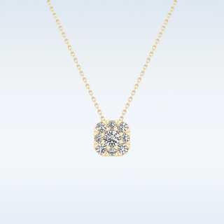 Cushion Shaped Moissanite Necklace – 1.16 CT Round Cut in 14K/18K Gold