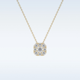 Cushion Shaped Moissanite Necklace – 1.16 CT Round Cut in 14K/18K Gold
