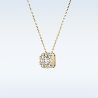 Cushion Shaped Moissanite Necklace – 1.16 CT Round Cut in 14K/18K Gold