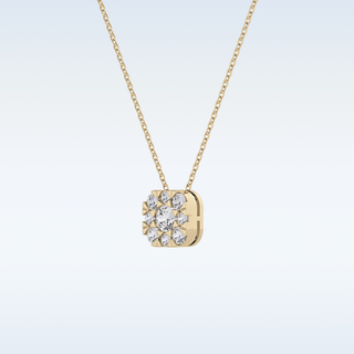 Cushion Shaped Moissanite Necklace – 1.16 CT Round Cut in 14K/18K Gold