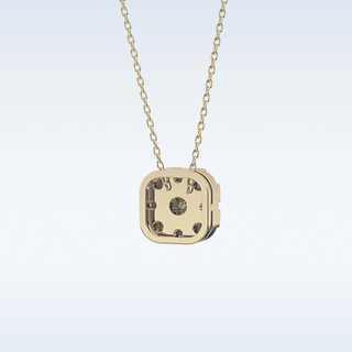 Cushion Shaped Moissanite Necklace – 1.16 CT Round Cut in 14K/18K Gold