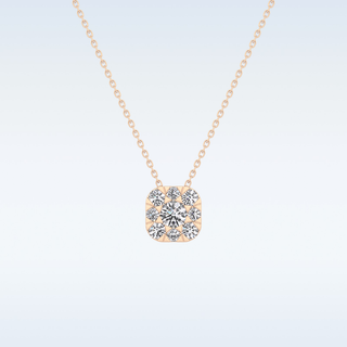 Cushion Shaped Moissanite Necklace – 1.16 CT Round Cut in 14K/18K Gold
