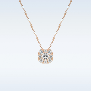 Cushion Shaped Moissanite Necklace – 1.16 CT Round Cut in 14K/18K Gold