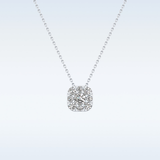 Cushion Shaped Moissanite Necklace – 1.16 CT Round Cut in 14K/18K Gold