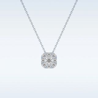 Cushion Shaped Moissanite Necklace – 1.16 CT Round Cut in 14K/18K Gold
