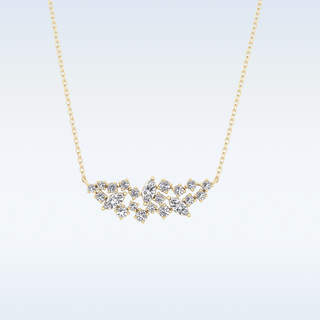 Round & Marquise Shaped Moissanite Necklace – 0.24 CT Round Cut in 14K/18K Gold